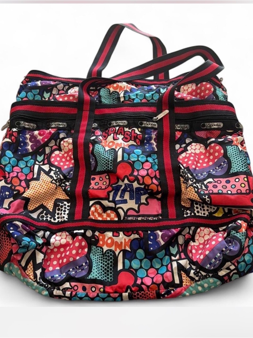 LeSportsac Pop Art Comic Print Tote - Red, Pink, Blue, Purple, Black